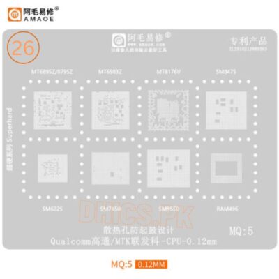 AMAOE Stencil MQ5 For MTK Qualcomm CPU MT6895Z, 8795Z, 6983Z,