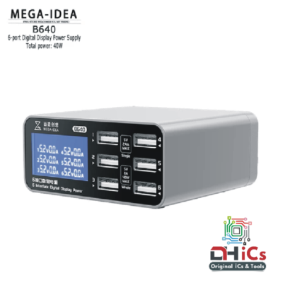 Mega Idea  6 Ports Digital Display Desktop Power Supply B640