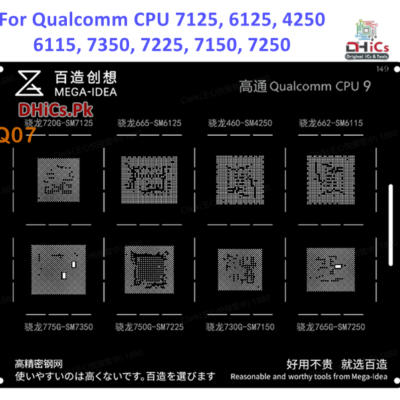 Mega iDea Qualcomm CPU9 Stencil For SM7125, SM6125, SM4250, SM6115, SM7350, SM7225, SM7150, SM7250