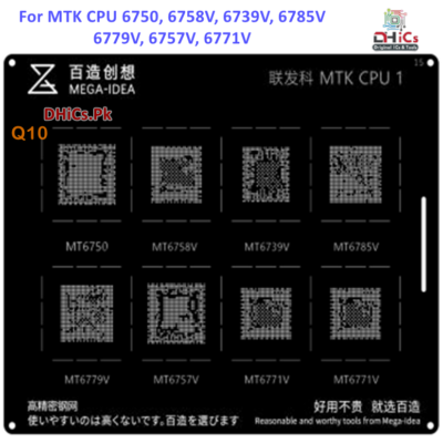 Mega iDea MTK CPU1 Stencil For MT6750, MT6758V, MT6739V, MT6785V, MT6779V, MT6757V, MT6771V