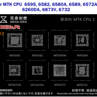 Mega iDea MTK CPU3 Stencil For MT6595, MT6582, MT6580A, MT6589, MT6572A, MT6260DA, MT6873V, MT6732