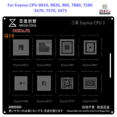 Mega iDea Samsung Exynos CPU3 Stencil For Exynos980, Exynos9810, Exynos9820, Exynos7880, Exynos7580, Exynos3470, Exynos7570