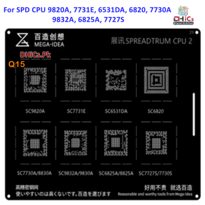 Mega iDea SPD CPU2 Stencil For SC9820A, SC7731E, SC6531DA, SC6820, SC7730A, SC9832A, SC6825A, SC7727S