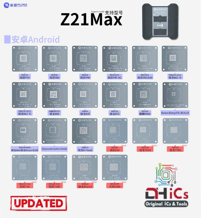 Mijing Z21 Max BGA Stencil Magnetic Platform For Android CPU ( Hisilicon / Qualcomm, MTK ) Upgraded