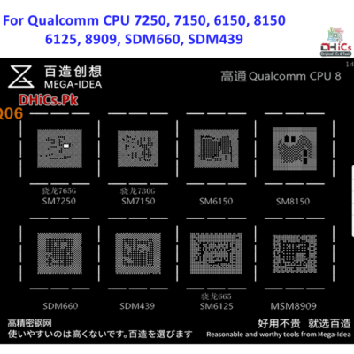 Mega iDea Qualcomm CPU8 Stencil For SM7250, SM7150, SM6150, SM8150, SDM660, SDM439, SM6125, MSM8909