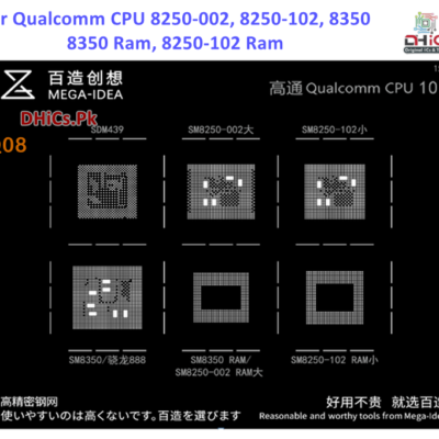 Mega iDea Qualcomm CPU10 Stencil For SDM439, SM8250-102, SM8250-002, SM8350, SM8350 RAM