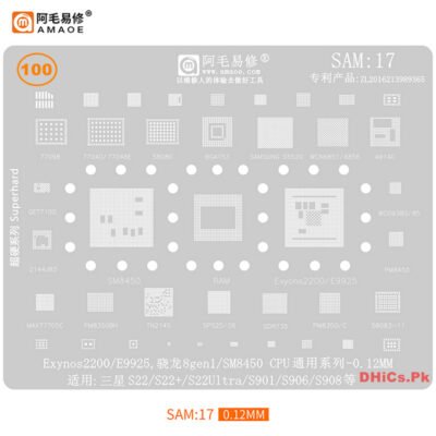 SAM17 Amaoe Stencil For Exynos2200, SM8450 CPU, RAM