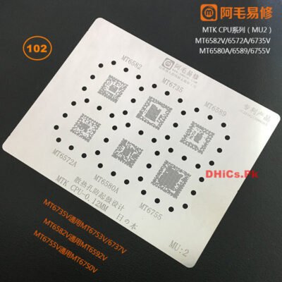 MU2 AMAOE Stencil For MTK CPU  MT6735V, 6753V, 6737V, 6582V, 6592V, 6755V, 6750V