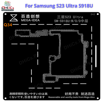 Samsung S23 Ultra SM-S918U-W / 0 / D Middle Frame Reballing Stencil