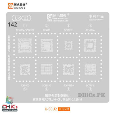 U-SCU2 Stencil For Spreadtrum CPU SC9863A, SC9832E, SC9850, SC6531E, SC9820A, SC6500D, SC6533G, SC6531DA
