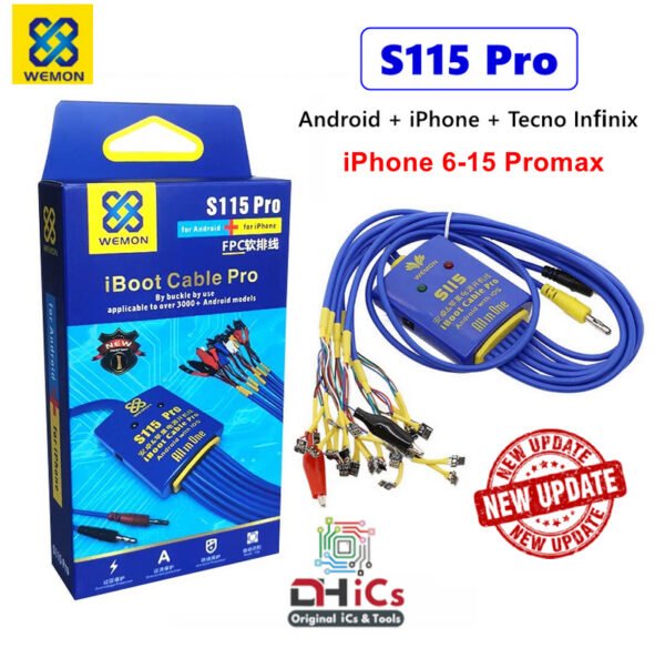 S115 Pro WEMON Power Supply Test Cable For iPhone, Android & Tecno Infinix