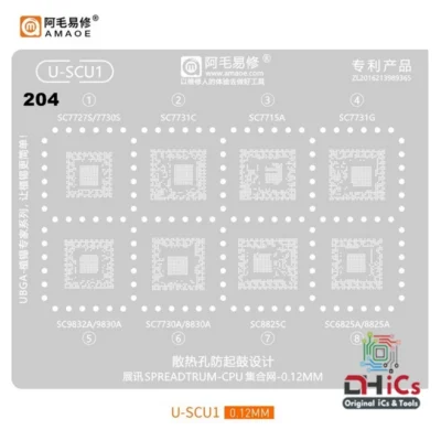 AMAOE Stencil U-SCU1 For SPD CPU SC7727S, 7730S, 7731C, 7715A, 7731G, 9832A, 9830A, 7730A, 8830A, SC8825C, 6825A, 8825A