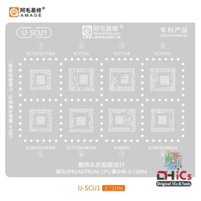 AMAOE Stencil U-SCU1 For SPD CPU SC7727S, 7730S, 7731C, 7715A, 7731G, 9832A, 9830A, 7730A, 8830A, SC8825C, 6825A, 8825A