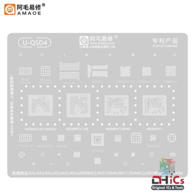 AMAOE U-QSD4 Stencil For Qualcomm CPU MSM8953, SDM632, MSM8937, MSM8917