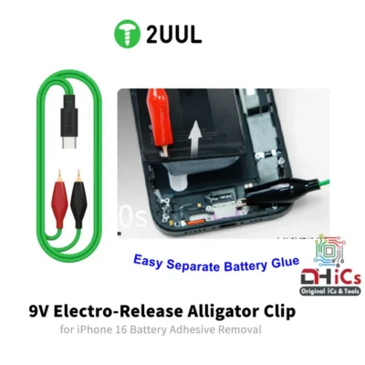 2UUL PW03 9V Electro-Release Alligator Clip For iPhone 16 Battery Adhesive Removal