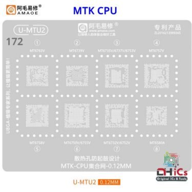 U-MTU2 Stencil For MTK CPU MT6763V, 6739V, 6737V, 6735V, 6753V, 6757V, 6758V, 6750V, 6755V, 6732V, 6752V, 6580A