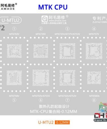 U-MTU2 Stencil For MTK CPU MT6763V, 6739V, 6737V, 6735V, 6753V, 6757V, 6758V, 6750V, 6755V, 6732V, 6752V, 6580A