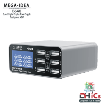 Mega Idea  6 Ports Digital Display Desktop USB Charger B640