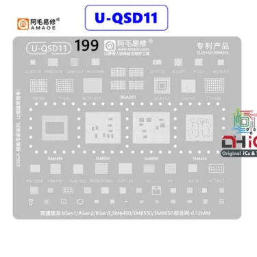 U-QSD11 Stencil SM8550 SM8650 SM6450 RAM496, BGA153, SM8635