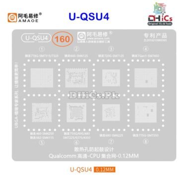 U-QSU4 Stencil For Qualcomm CPU SM7315, 7325, 6125, 7125, 7450, 4250, 6115, 7225, 6375, 4350, 6225, 7350