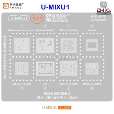 U-MIXU1 Stencil For HI36AO, SM8650, MT6985W, SM6450, MT6989W, SM4450