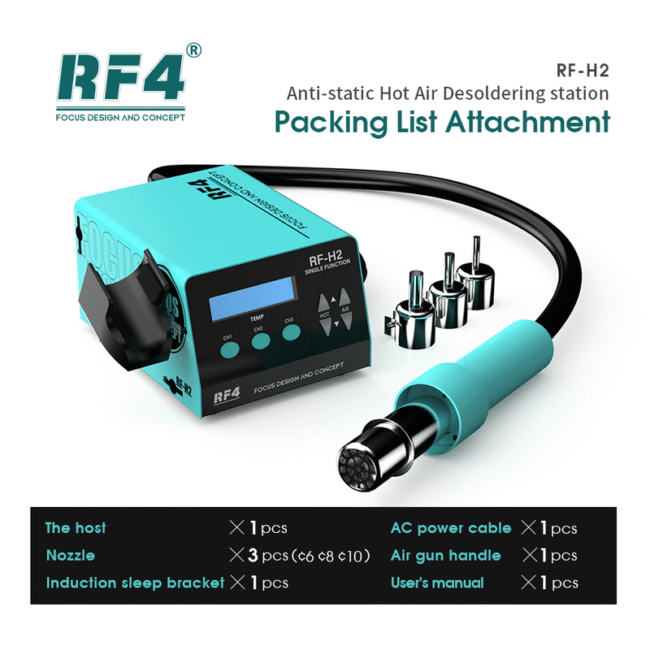 RF4 RF-H2 Hot Air Soldering Rework Station (1000W) - Image 3