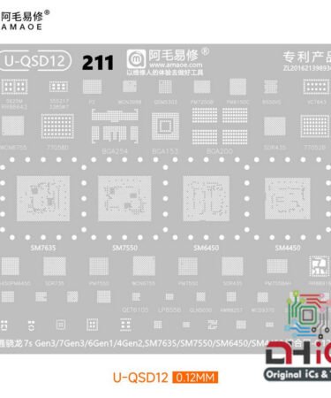 AMAOE U-QSD12 Stencil For Qualcomm CPU SM7635, SM7550, SM6450, SM4450