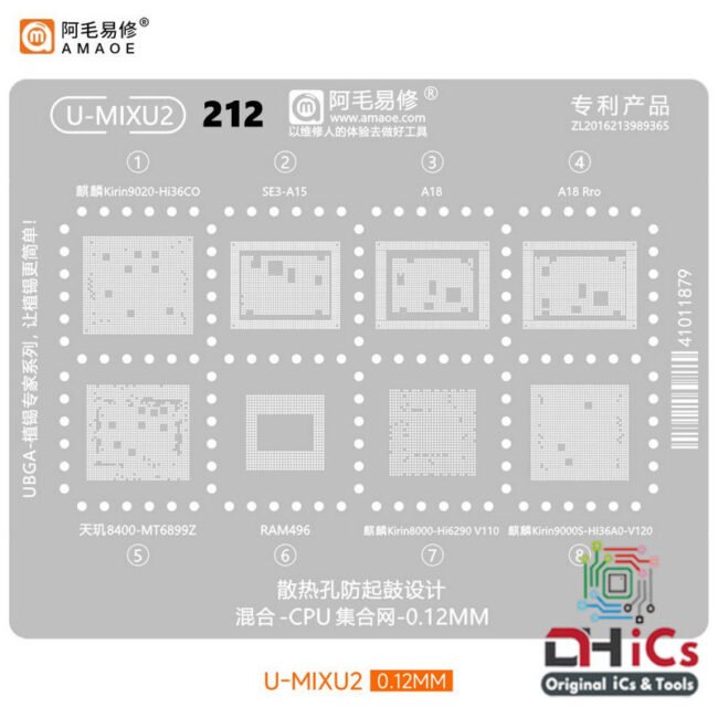 AMAOE U-MIXU2 Stencil For HI36CO, HI36AO, HI6290, A15, A18, A18Pro, MT6899Z, RAM496