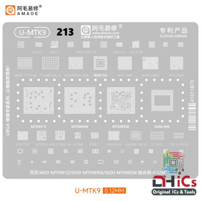 AMAOE U-MTK9 Stencil For MTK CPU MT6991Z, MT6989W, MT6985W