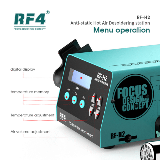 RF4 RF-H2 Hot Air Soldering Rework Station (1000W) - Image 4