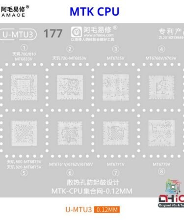 U-MTU3 Stencil For MTK CPU MT6833V, MT6853V, MT6785V, MT6768V, MT6769V, MT6873V, MT6875V, MT6761V, MT6762V, MT6765V, MT6771V, MT6779V