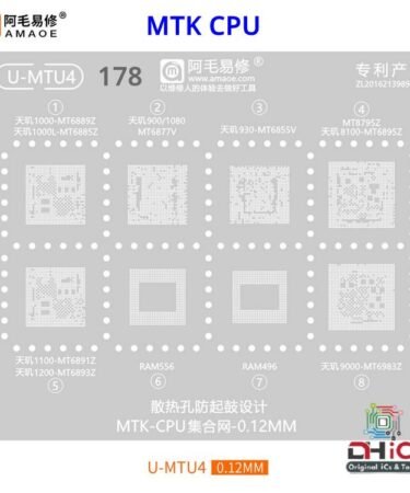 U-MTU4 Stencil For MTK CPU MT6889Z, MT6885Z, MT6877V, MT6855V, MT8795Z, MT6898Z, MT6891Z, MT6893Z, RAM556, RAM496, MT6983Z