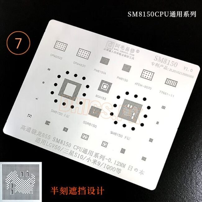 Poco X3 Pro Stencil For SM8150 CPU + RAM Snapdragon 855 (Mi10)