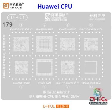 U-HIU1 Stencil For Huawei CPU  HI6290, HI3660, HI6250, HI6260 V100, HI6280, HI3660 RAM, HI6260 V101, HI6260 V100 RAM