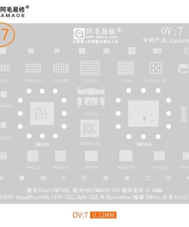 AMAOE Stencil OV7 For OPPO Reno8Pro/A36, VIVO Y32, 1000 U5X, #Nova9se/ 50Pro, Civi24 7Gen1/SM7450, 680/SM6225