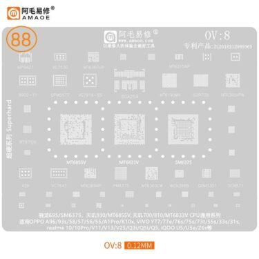 AMAOE Stencil OV8 For Realme, OPPO, VIVO, SM6375, MT6833V, MT6855V, SM6350
