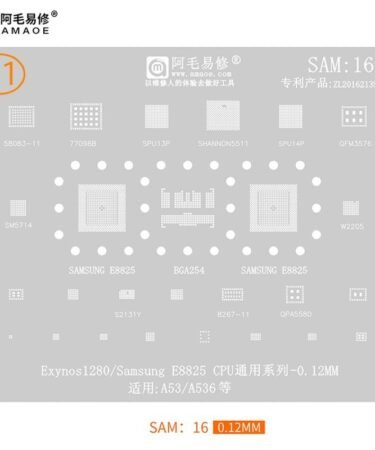 SAM16 AMAOE Stencil For Samsung CPU Exynos 1280, E8825, BGA254