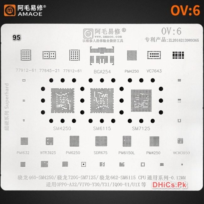 OV6 Amaoe Stencil For SM7125, SM6115, SM4250