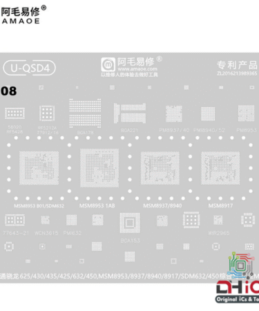 AMAOE U-QSD4 Stencil For Qualcomm CPU MSM8953, SDM632, MSM8937, MSM8917
