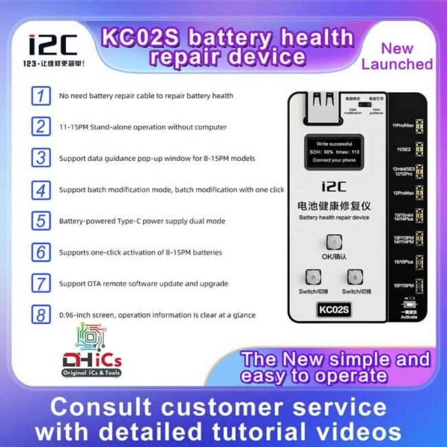 i2C KC02S Battery Health Recovery Device Activation Instrument Support iPhone 11 to 15 Full Series - Image 2