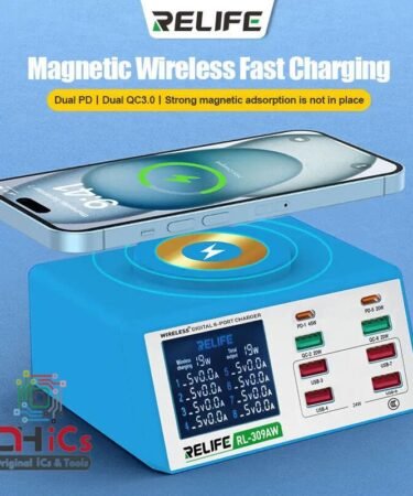 Relife RL-309AW Magnetic Wireless Charger 8 Ports ( 6 USB + 2 Type-C )