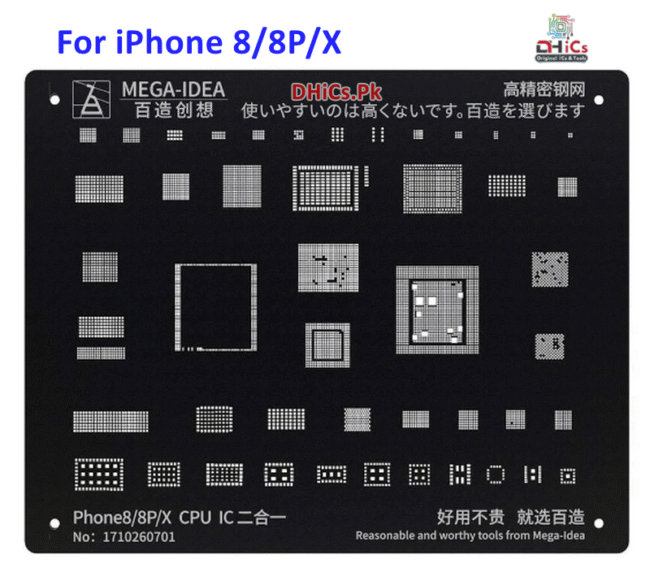 Mega iDea iPhone X/8/8P Black Stencil - Image 3