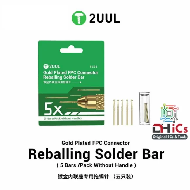 2UUL SC96 Gold Plated FPC Connector Reballing Solder Bar (5 Bars/Pack without Handle)