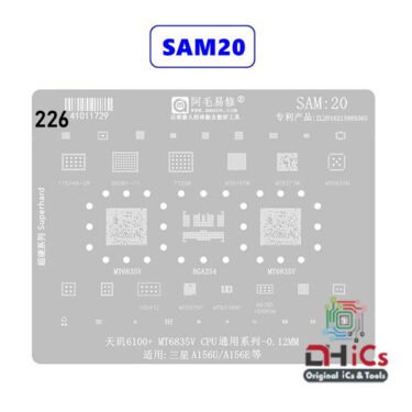 AMAOE Stencil SAM20 For MT6835V CPU,  BGA254, MT6377W, MT6631N, MT6197W, MT6375P