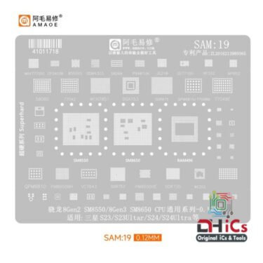 AMAOE SAM19 Stencil For QUALCOMM CPU SM8550, SM8650 Samsung S23 S24 Ultra