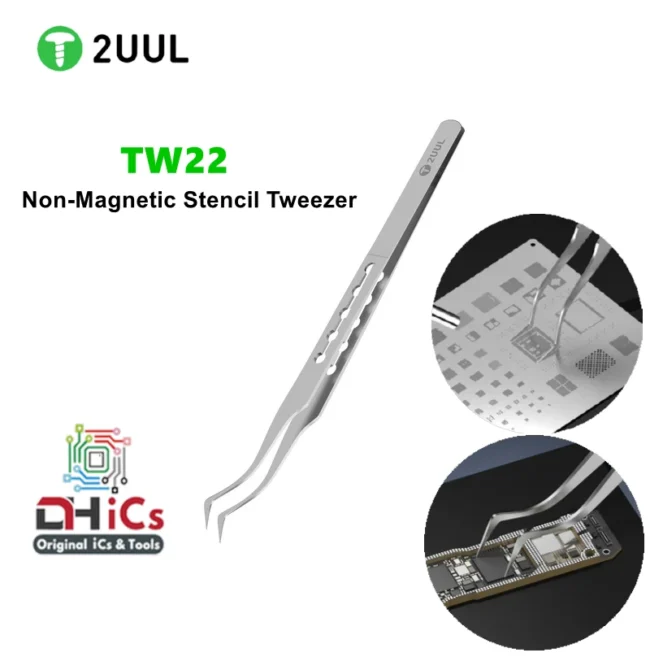 2UUL TW22 Curved Head Non-Magnetic Stencil Tweezer