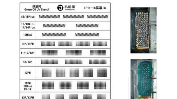 JTX Solder Mask Green UV Stencil For iPhone 11-16PM Screen IC