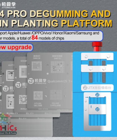 JTX T4 Pro Universal CPU Glue Removal Reballing Platform Support IP/Android CPU EMMC RAM 84 Chips Template with 14 Stencils