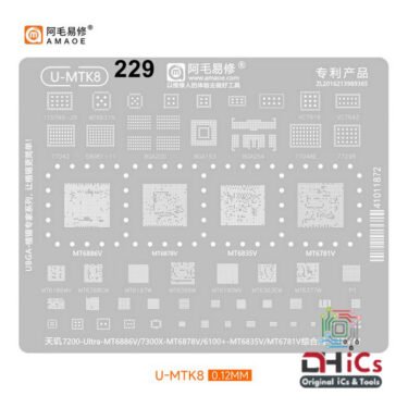 AMAOE U-MTK8 Stencil For MTK CPU MT6878V, MT6886V, MT6835V, MT6781V
