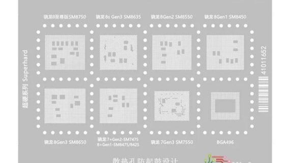 AMAOE QU9 Stencil For Qualcomm CPU SM8750, SM8635, SM8550, SM8450, SM8650, SM7475, SM8475, SM8425, SM7550